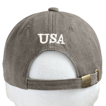 Load image into Gallery viewer, USA Flag Embroidered Baseball Cap - Light Gray